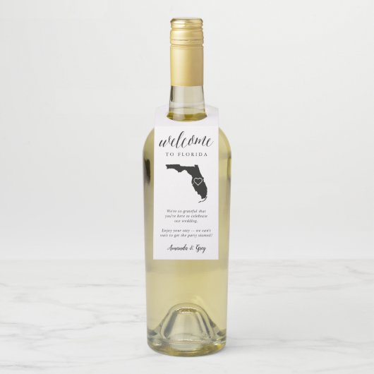 Florida State Wedding Welkom Flessenhanger (Op fles)