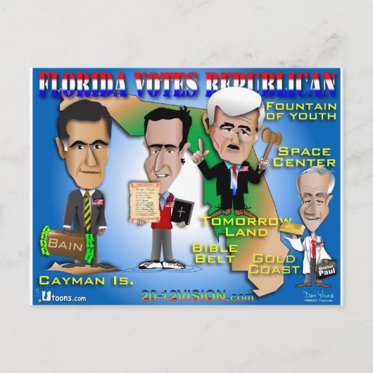 Florida stemt over 4 republikeinen briefkaart (Voorkant)