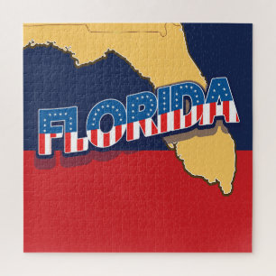 Florida sterren en strepen kaart legpuzzel
