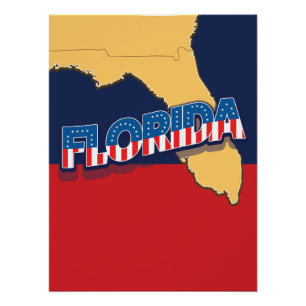 Florida sterren en strepen kaart perfect poster