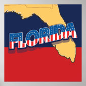 Florida sterren en strepen kaart poster (Voorkant)