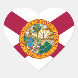 Florida sticker, hart, patriottische vlag van Flor Hart Sticker
