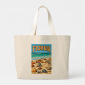 "Florida Strand" Grote Tote Bag (Achterkant)