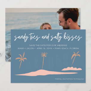 Florida strand huwelijksfoto save the date