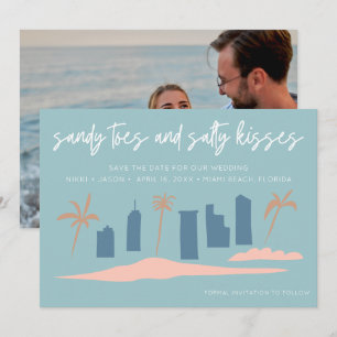 Florida strand huwelijksfoto save the date