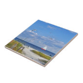 Florida strand met Sailboot Tile Tegeltje (Zijkant)