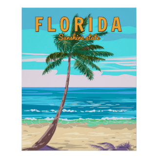 Florida strand retro poster