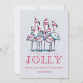 Florida Strand Tropische Flamingo Kerstvakantie Feestdagenkaart (Voorkant)