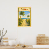 Florida Strandpad Vintage Poster (Keuken)