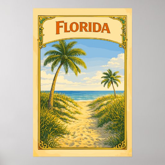 Florida Strandpad Vintage Poster (Voorkant)