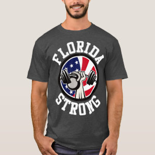 Florida Strong Barbell Kettlebell en American fl T-shirt
