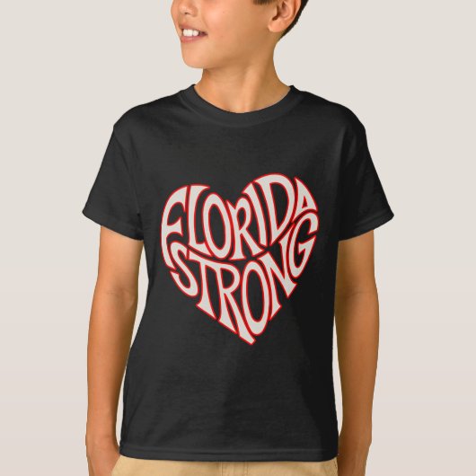 Florida Strong Heart State Pride Tygraphy T Shirt  (Voorkant)