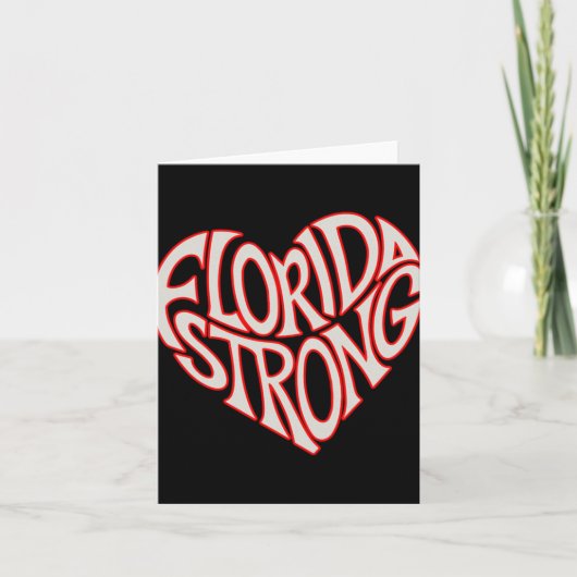 Florida Strong Heart State Pride Tygraphy T Shirt Kaart (Voorkant)