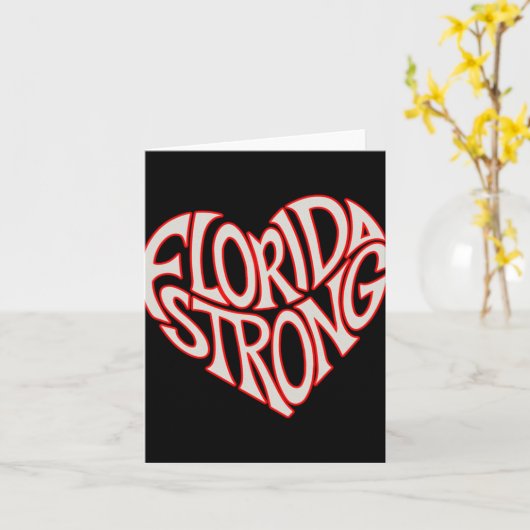 Florida Strong Heart State Pride Tygraphy T Shirt  Kaart (Gele Bloem)