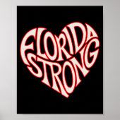 Florida Strong Heart State Pride Tygraphy T Shirt  Poster (Voorkant)