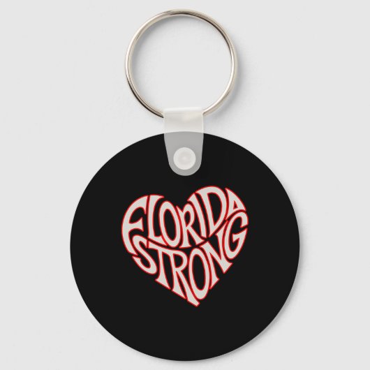 Florida Strong Heart State Pride-typografie Sleutelhanger (Voorkant)