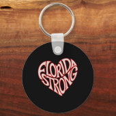 Florida Strong Heart State Pride-typografie Sleutelhanger (Voorkant)