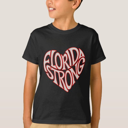 Florida Strong Heart State Pride-typografie T-shirt (Voorkant)
