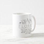 Florida Stylized Skyline | Aangepaste slogan Koffiemok (Voorkant rechts)