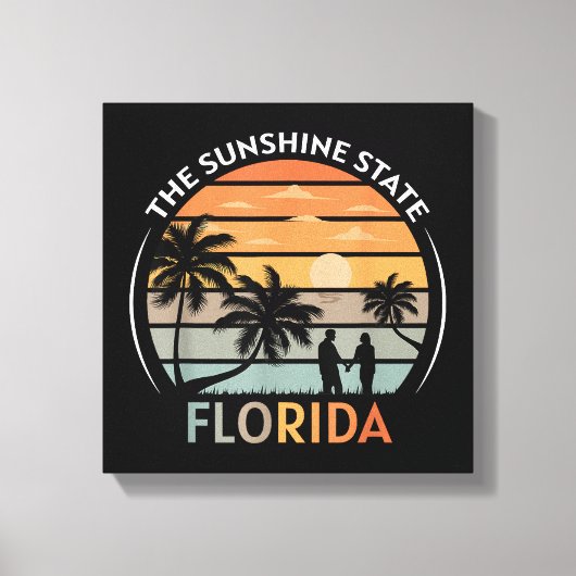 Florida Summer Beach Sunset Canvas Afdruk (Voorkant)