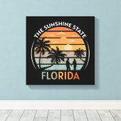 Florida Summer Beach Sunset Canvas Afdruk (Insitu (Houten vloer))