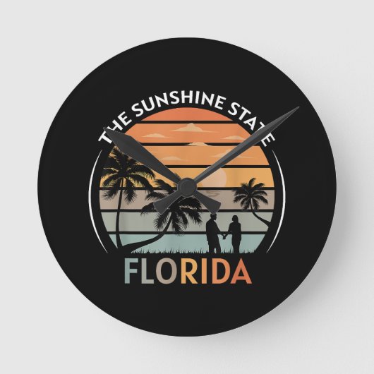 Florida Summer Beach  Sunset Ronde Klok (Voorkant)