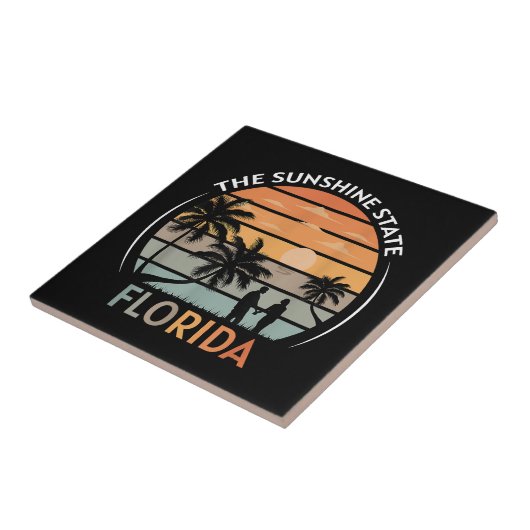 Florida Summer Beach  Sunset Tegeltje (Zijkant)