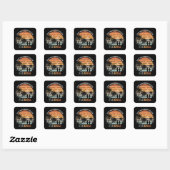 Florida Summer Beach Sunset Vierkante Sticker (Vel)