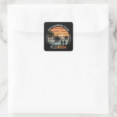 Florida Summer Beach Sunset Vierkante Sticker (Tas)