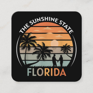 Florida Summer Beach  Sunset Vierkante Visitekaartje
