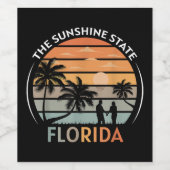 Florida Summer Beach Sunset Wijn Etiket (Enkel label)