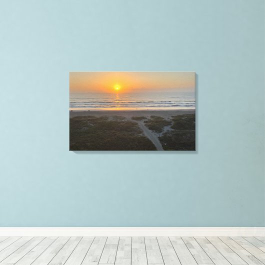 Florida Sunrise Beach Foto Cocoa Beach Florida Canvas Afdruk (Insitu (Houten vloer))