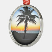 Florida Sunrise met Palm Tree Metalen Ornament (Links)