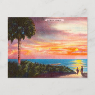  Florida Sunrise Palm Tree en Beach Travel Briefkaart
