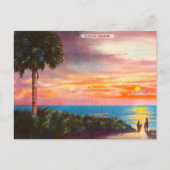  Florida Sunrise Palm Tree en Beach Travel Briefkaart (Voorkant)