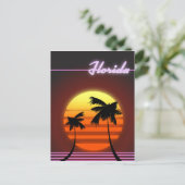 Florida Sunset 1984 poster Briefkaart (Staand voorkant)