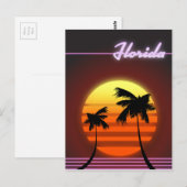Florida Sunset 1984 poster Briefkaart (Voorkant / Achterkant)