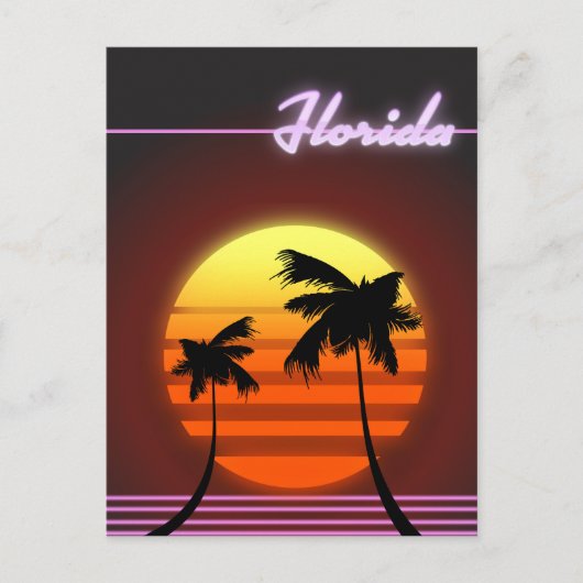 Florida Sunset 1984 poster Briefkaart (Voorkant)