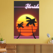 Florida Sunset 1984 poster Canvas Afdruk (Insitu (Woonkamer))