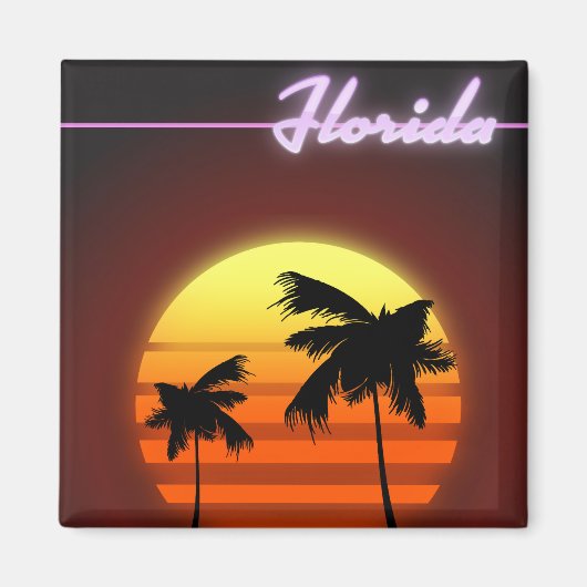 Florida Sunset 1984 poster Magneet (Voorkant)