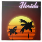 Florida Sunset 1984 poster Tegeltje (Voorkant)