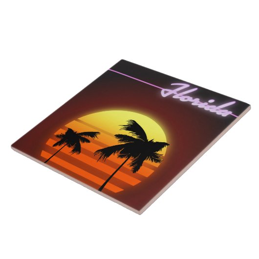 Florida Sunset 1984 poster Tegeltje (Zijkant)