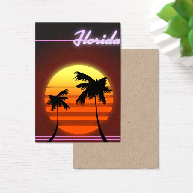Florida Sunset 1984 poster Visitekaartjes (Bureau)