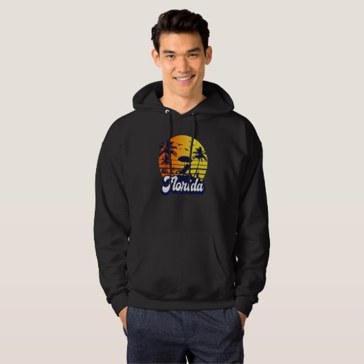 Florida Sunset Beach Retro Premium Hoodie (Voorkant volledig)