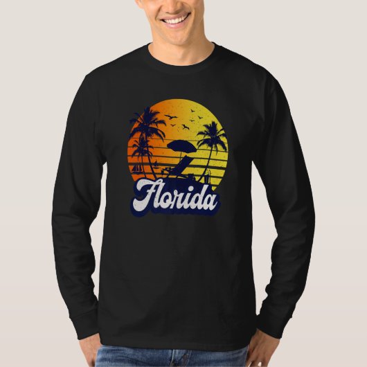 Florida Sunset Beach Retro Premium T-shirt (Voorkant)