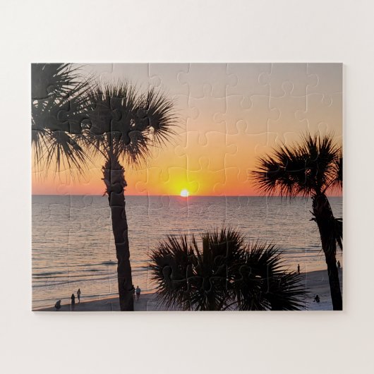 Florida Sunset beroemd gemaakt door Palm Trees Legpuzzel (Horizontaal)