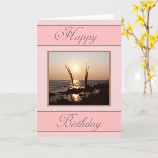 Florida Sunset Birthday Wish Kaart (Gele Bloem)