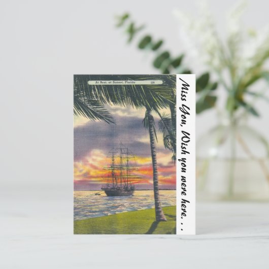 Florida Sunset Briefkaart (Staand voorkant)