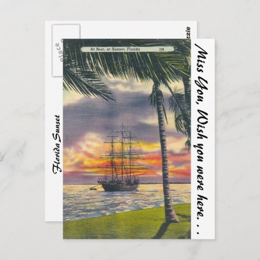 Florida Sunset Briefkaart (Voorkant / Achterkant)