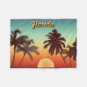 Florida Sunset - Editable Illustration Fleece Deken